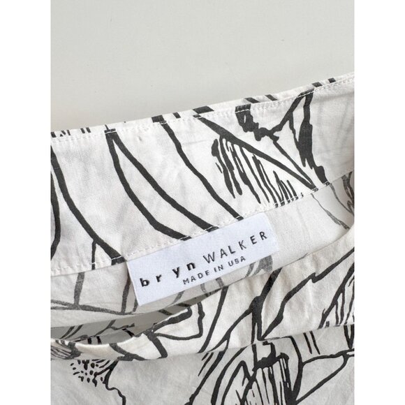 BRYN WALKER Ivy White Black Tulip Floral Cotton Oversized Tunic Top, Size S - Picture 10 of 14